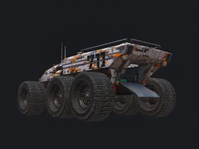 Technical Vehicle up to 8K Textures transporter Source Files Low-poly 3D model
