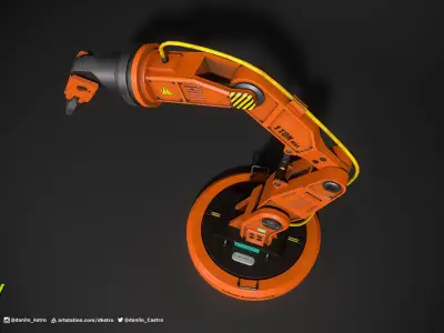 Mechanical Arm - Lowpoly - 4k Textures - Rigged Low-poly 3D model