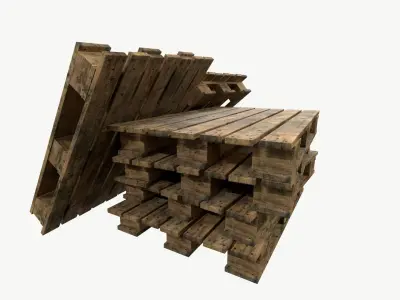 Pallet type asia wing 3 sets of texture Low-poly 3D model