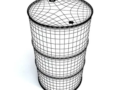 Radioactive Metal Drums and Pallet 3D model