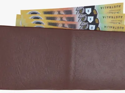 Australia 50 Dollar Wallet Money Purse 3D model