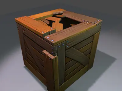 Wood Crate Free low-poly 3D model buy