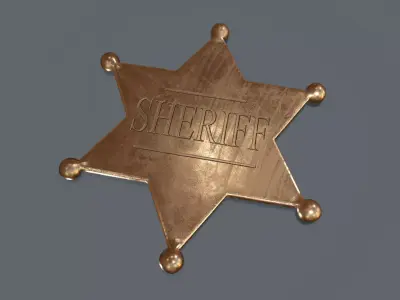 Sheriff badge Low-poly 3D model purchase