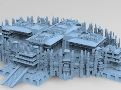 Ancient City Hyboria Walls 5 3D model