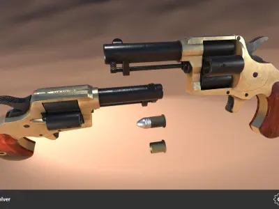 Colt House Revolver Low-poly 3D model