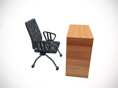 Table and chair Low-poly 3D model