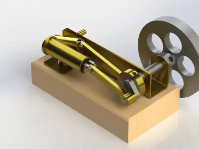 SIMPLE HORIZONTAL STEAM ENGINE 3D model