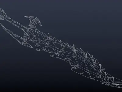 Futuristic Sword Low-poly 3D model 29