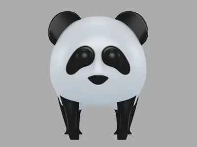 TOY PANDA Low-poly 3D model