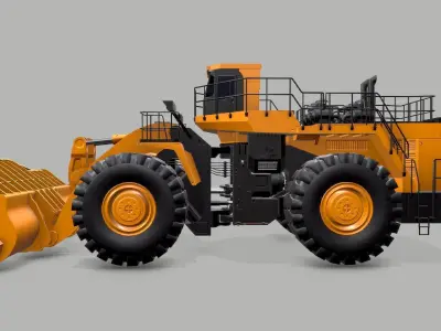 Industrial Vehicle Loader Low-poly 3D model