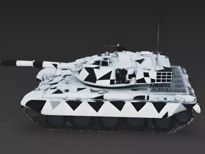 Realistic Modern Arctic Tank 3D Model Low-poly 3D model