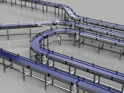 Conveyor Belt Bundle 3D Model 3D model