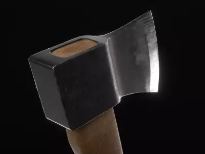 Wood Axe Low-poly 3D model