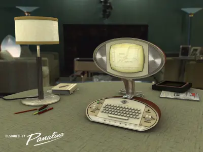 Vintage Computer Alien design 1955 - c4d fbx 3ds 3D model