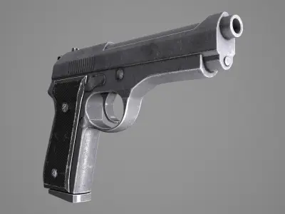 Simple Handgun Low-poly 3D model