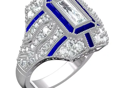 Antique Art Deco Engagement Ring 3 3D print model purchase