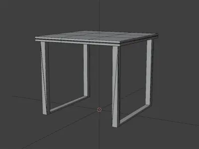 Metal Table Square 3D model