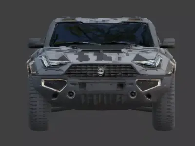 Realistic Sci-Fi Urban Tactical SUV Low-poly 3D model