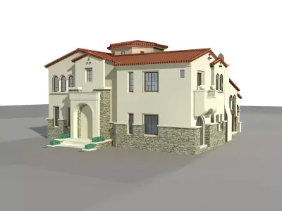 Villa house 3D model 13