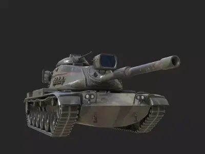 3 coatings of Taiwan M60A3 Patton Tiger Main Battle Tank Low-poly 3D model