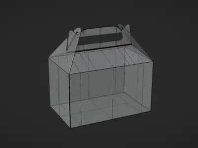 Brown Paper Gable Box 3D model