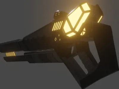 Low Poly Scifi Gun Low-poly 3D model