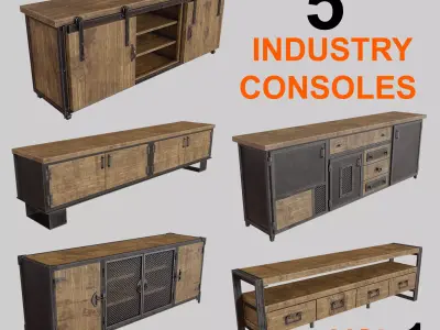 5 Industry Consoles 3D model