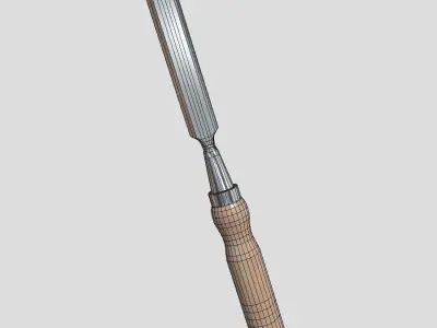 Chisel 2 for woodworking Low-poly 3D model