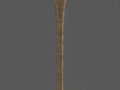 PBR Pickaxe hammer with wooden handle Low-poly 3D model