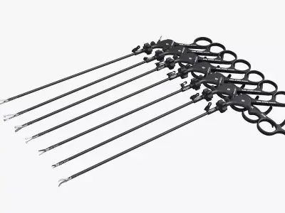 Laparoscopic Instrument Set 3D model purchase