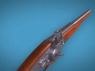 WheelLock Pistol Firearm LowPoly 3D Model Low-poly 3D model