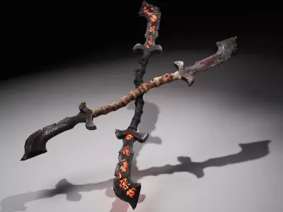 Fantasy Spear Low-poly 3D model