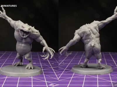Blue Slaad Lizardman - Pose 4 3D print model