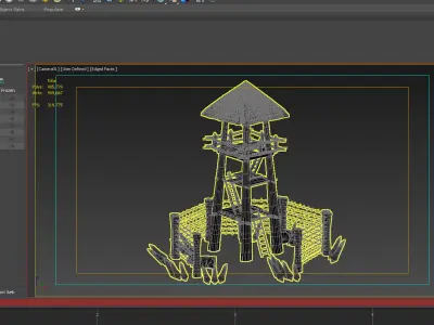 guard tower war camp military pow bunker look out post 3D model