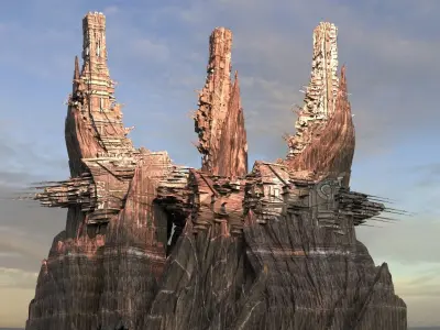 Alien Cliff Shards 2 models  3D model