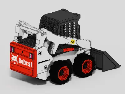 Voxel Bobcat Skid Steer Low-poly 3D model