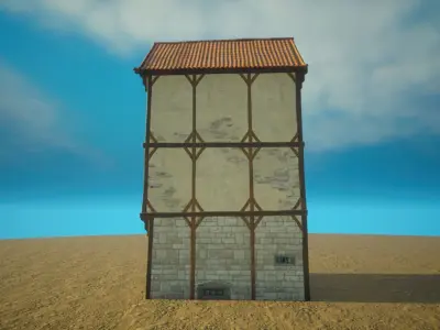 Medieval old House0-exterior design Free low-poly 3D model