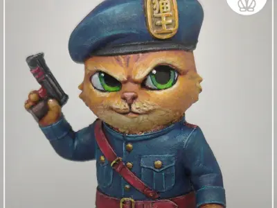 Meowrshal cat miniature 3D print model