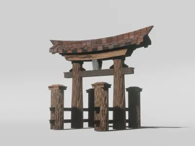 Torii Gate 3D model 3