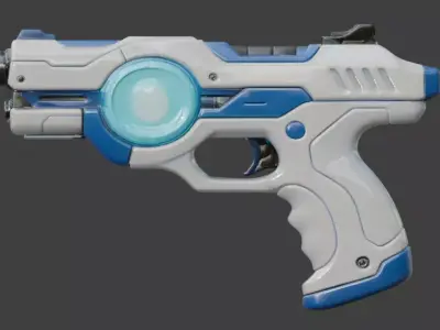 Futuristic Sci-Fi Pulse Pistol 3D Model Low-poly 3D model