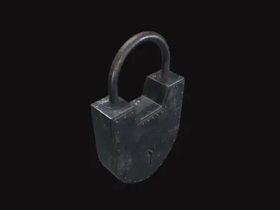  Medieval Pad Lock Low-poly 3D model