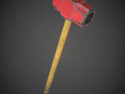 Game Ready Sledge hammer Low-poly 3D model