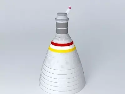 Engine bottle with stripe Free 3D model