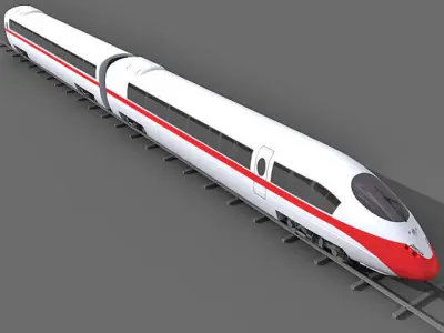 Red Speed Train 2 3D model