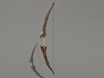 Low-poly bow and arrow Low-poly 3D model