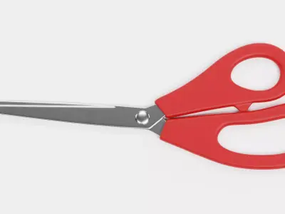 Office Scissors - Adjustable Stationery Cutting Tool Rigged 3D model