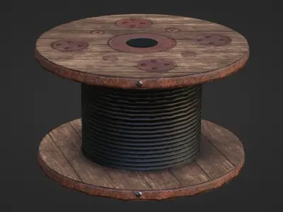 Cable Reel GAME READY  Low-poly 3D model
