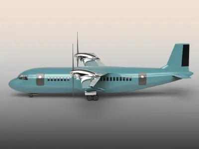 Airplane with propellers 3D model