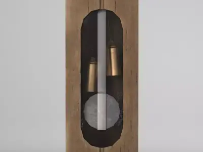 Grandfather Clock Low-poly 3D model