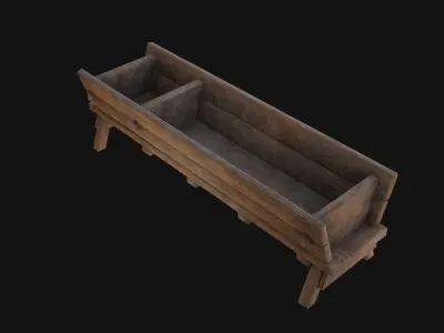 Water Trough 3D Model  Low-poly 3D model